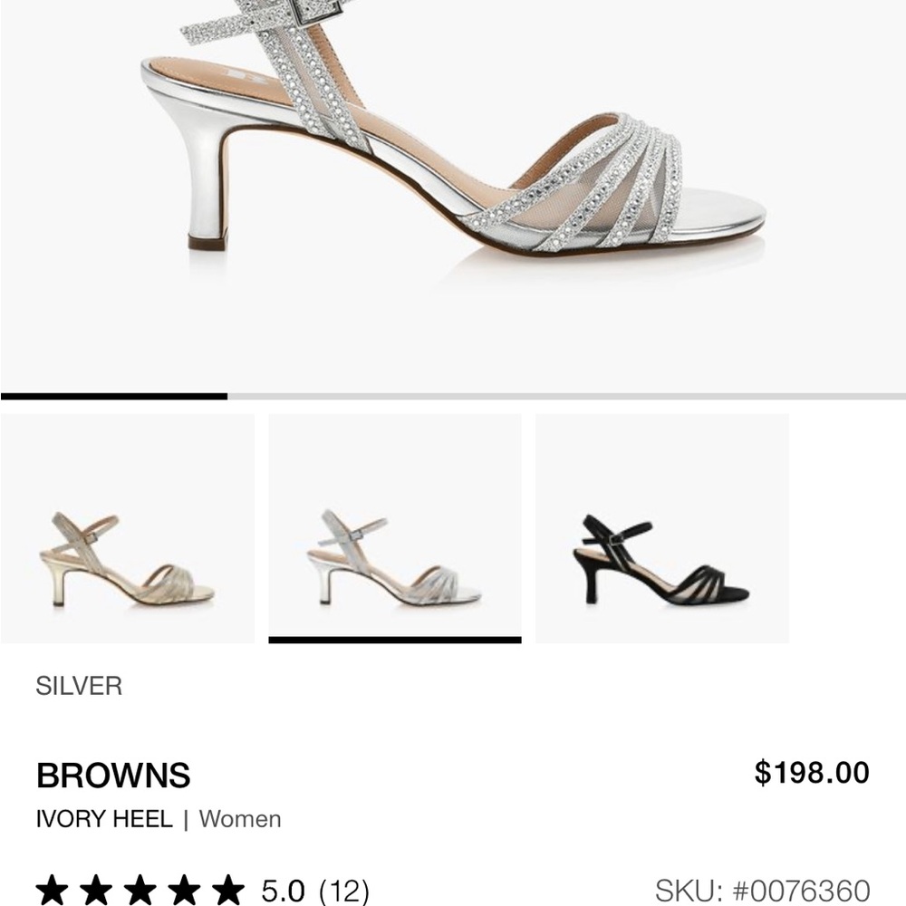 Silver Strappy Women's Heel size USA 6M